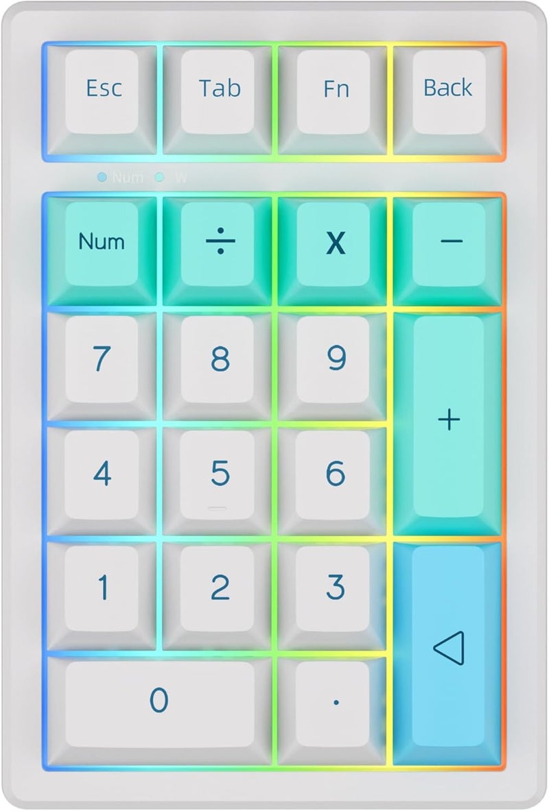 KEYCOOL K21 Mechanical Number Keypad Wireless Numeric Keyboard, Hot-swappable Bluetooth Numpad 5.0/2.4GHz, RGB Numerical Programmable Keyboard for Laptop Mac Win iOS Android - Image 1